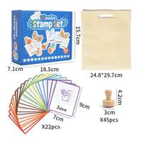 Picture Card Stamp Set Colorful Early Learning Toy Crafting for Preschoolers