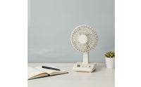 Retro Desktop Fan Small-Sized Design Type-C Battery-Powered Fan Adjustable Speed Motorless Engine for Dorm Room