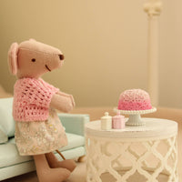 Miniature Rose Cake Fluted Rose Cake Pedestal Details Small Decoration
