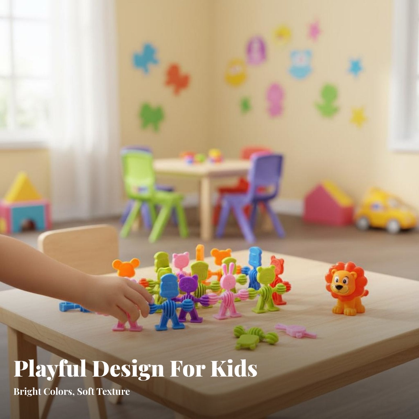 Fine Movement Skills Development Creature Character Stacking Blocks Colorful Design Stackable Creature Blocks Screen Non-Digital