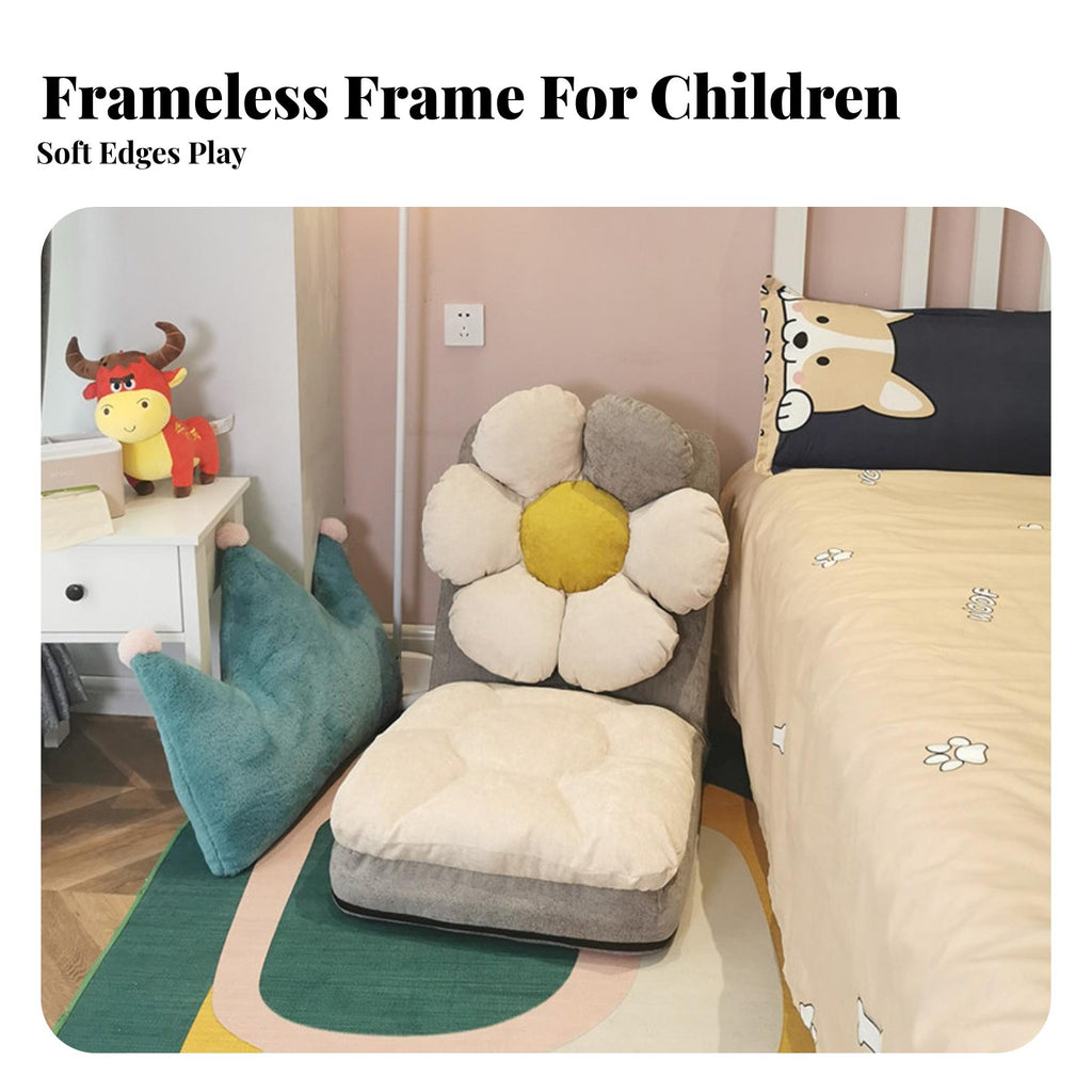 Adjustable children'ss' Floor Lounger Cute Design Transformable Lounger Sofa Soft and Comfy Machine-Cleanable Cover for Nursery