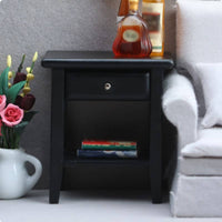 1:12 Scale Dollhouse Nightstand Modern Design Bedside Table Functional Drawer Miniature Bedside Table for Adults