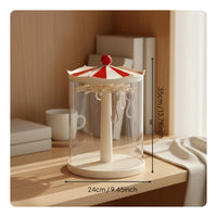 Stackable Display Case Clear View Rotating Keychain Display Dustproof Transparent Hanging Charm Organizer for Desktop