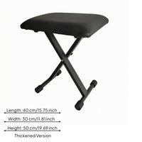 Folding Piano Stool Rubber Feet X-Shaped Frame Piano Stool Foldable