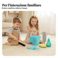 Pretend Cleaning Toy Child-Friendly Colors Toy Broom Set Cloth-likeLike Heads