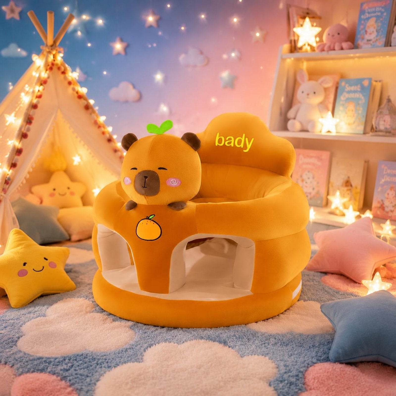 Soft Fabric Baby Sofa PP Cotton Filling Cartoon Baby Chair for Toddlers