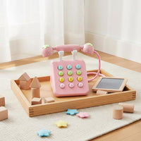 Wooden Toy Telephone Educational Children's Rotary Phone Toy and Reliable Plaything for Kids