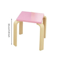 Pink Seat Stool Wood Kids Stool Smoothly Finish Children's Furniture