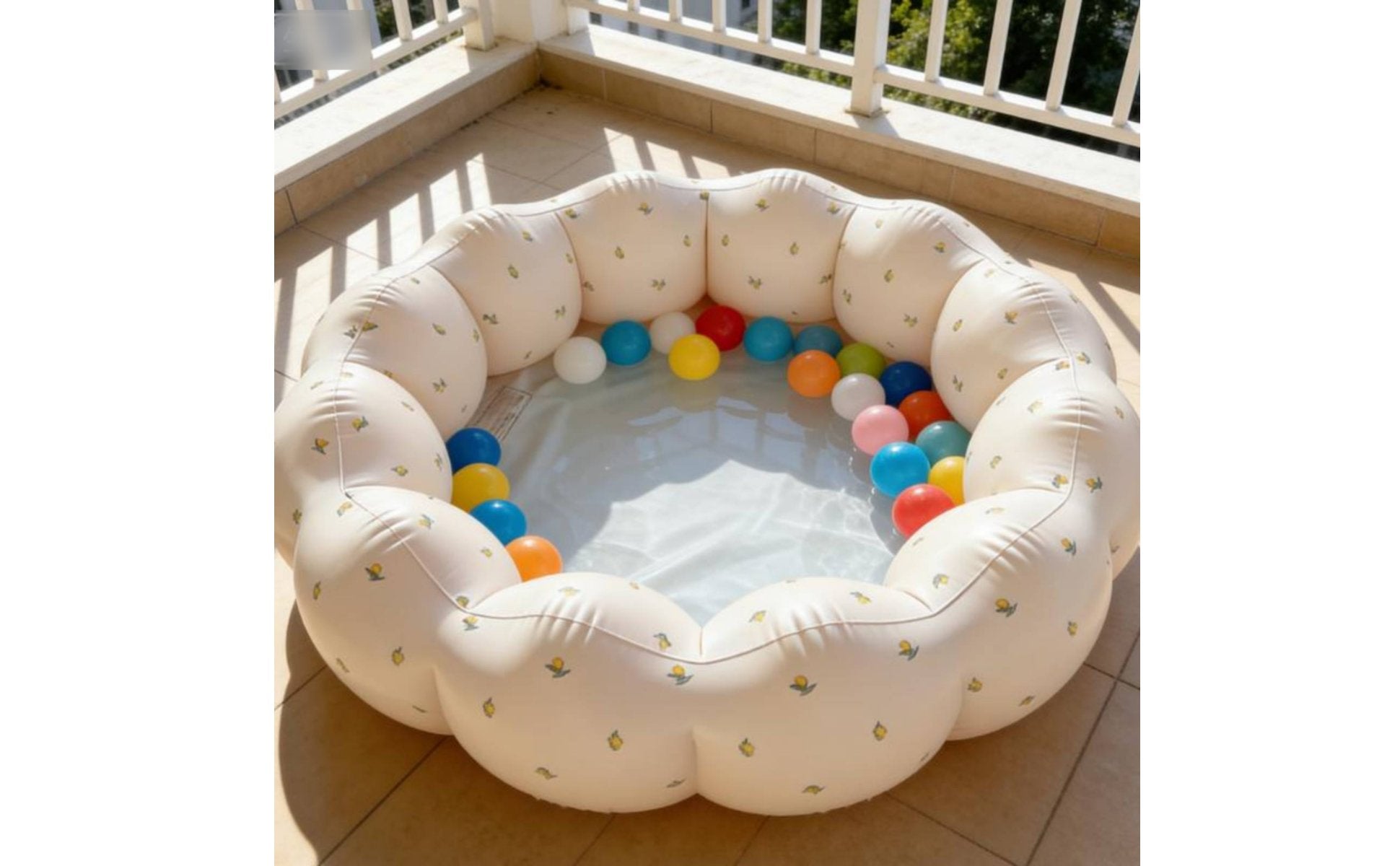 Portable Baby Pool Petal Shape Round Inflatable Ball Play Area Eco-Friendly PVC