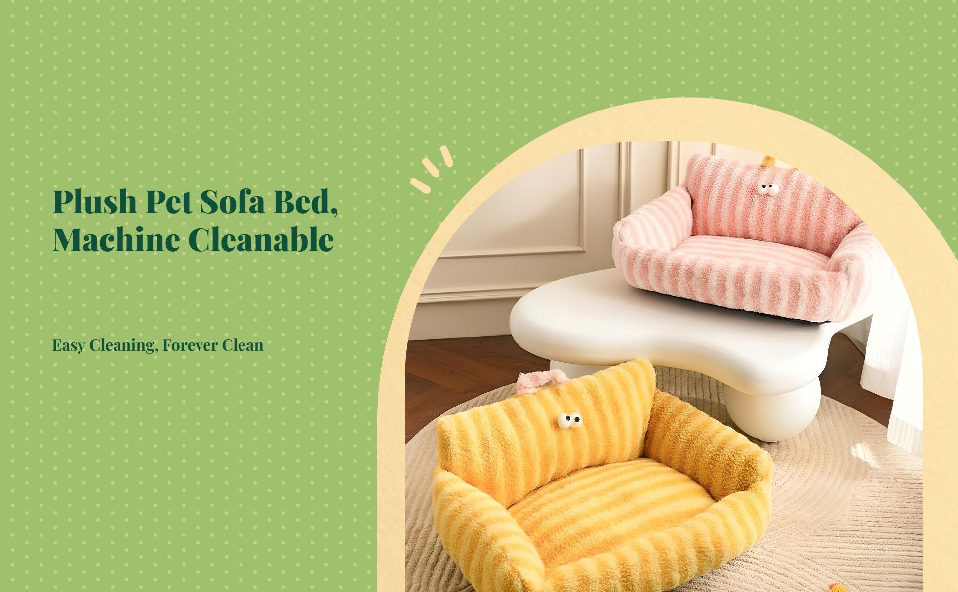 Washable plush cat or dog bed, warm indoor sofa mat for pets