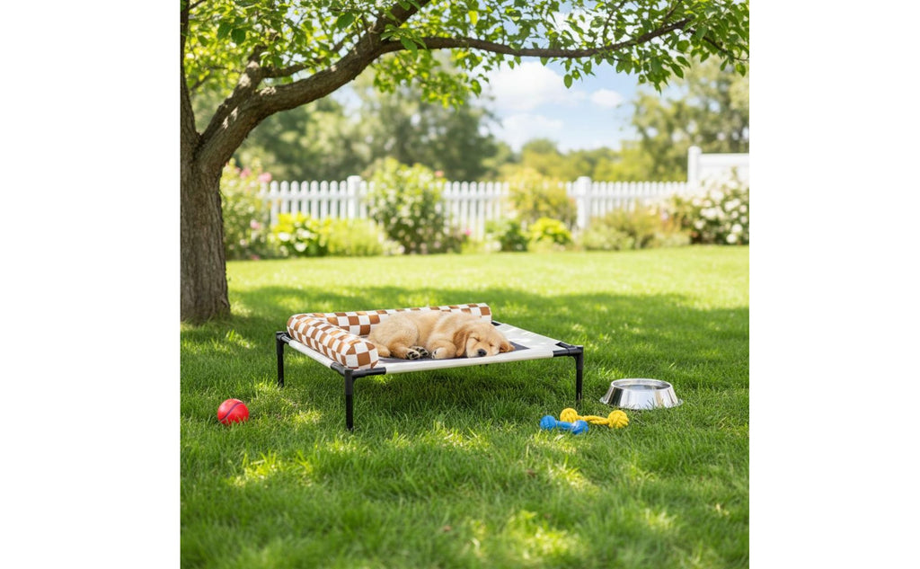 Breathable Mesh Dog Cot Removable Cover Raised Feline Bed for Cats