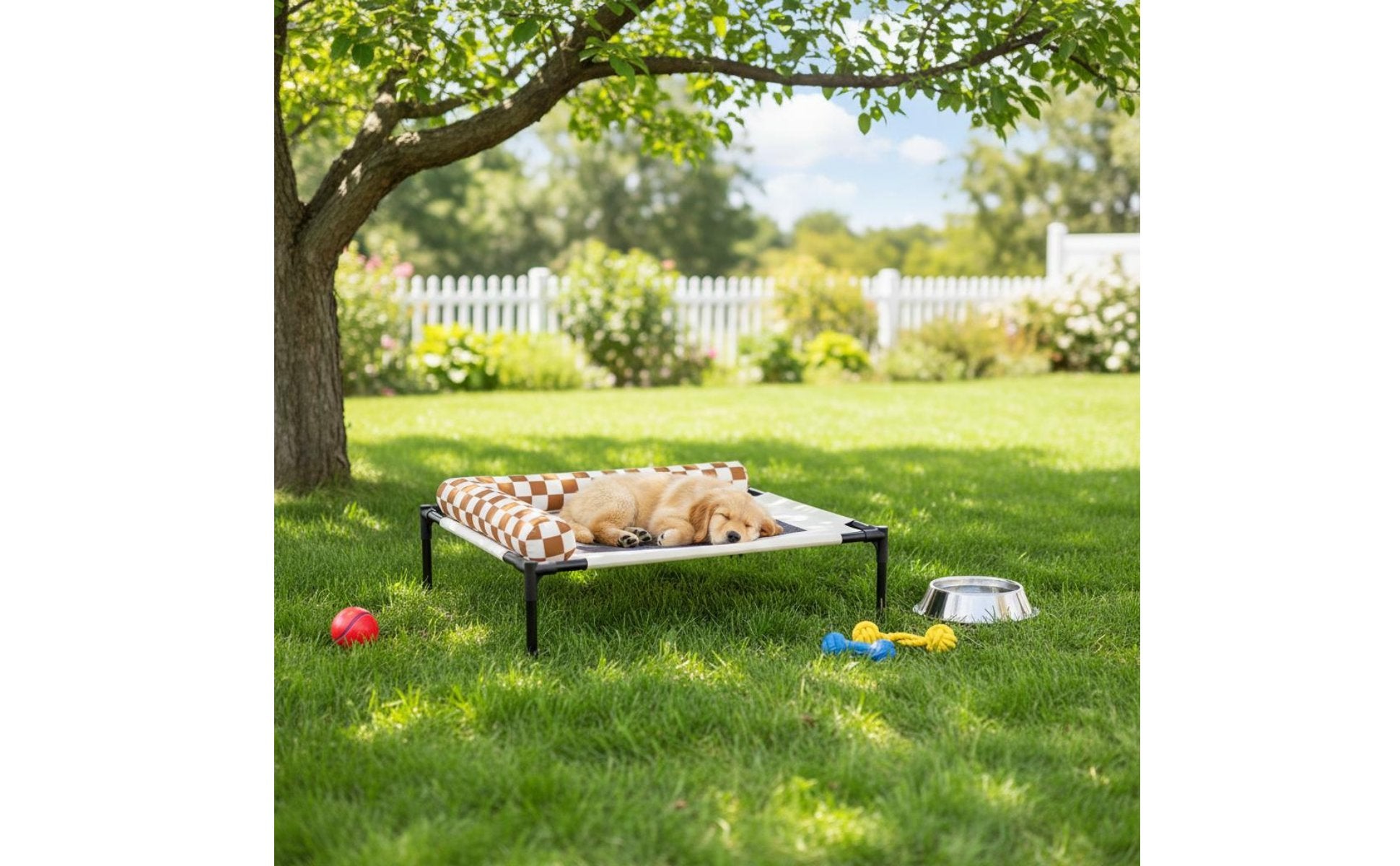 Breathable Mesh Dog Cot Removable Cover Raised Feline Bed for Cats
