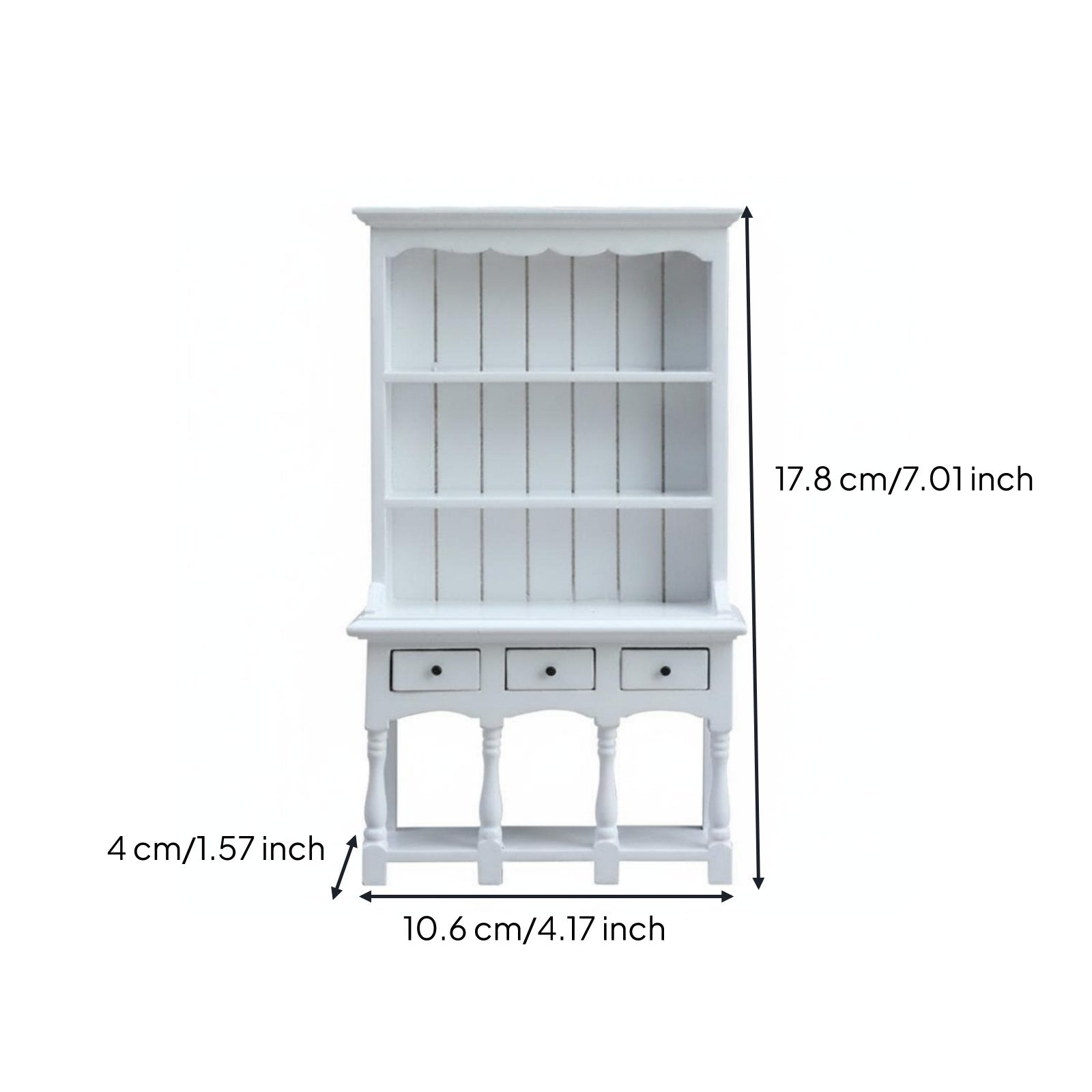 1:12 Scale Wooden Cabinet Detailed Design Wooden Miniature Cupboard