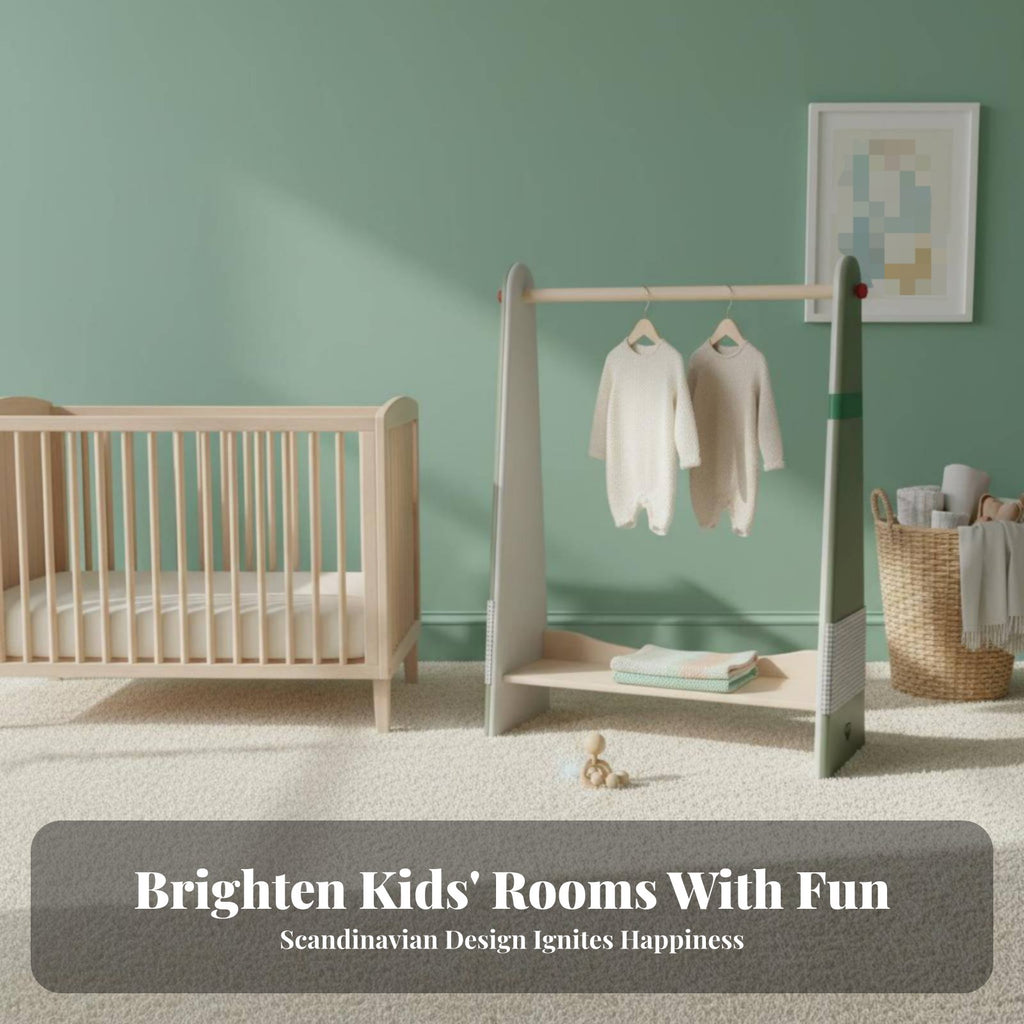 Toddler Dress-up Station Multi-Functional Storage A-Frame Clothes Rack Childreachible Height Floor-Standing for Bedroom, Nursery