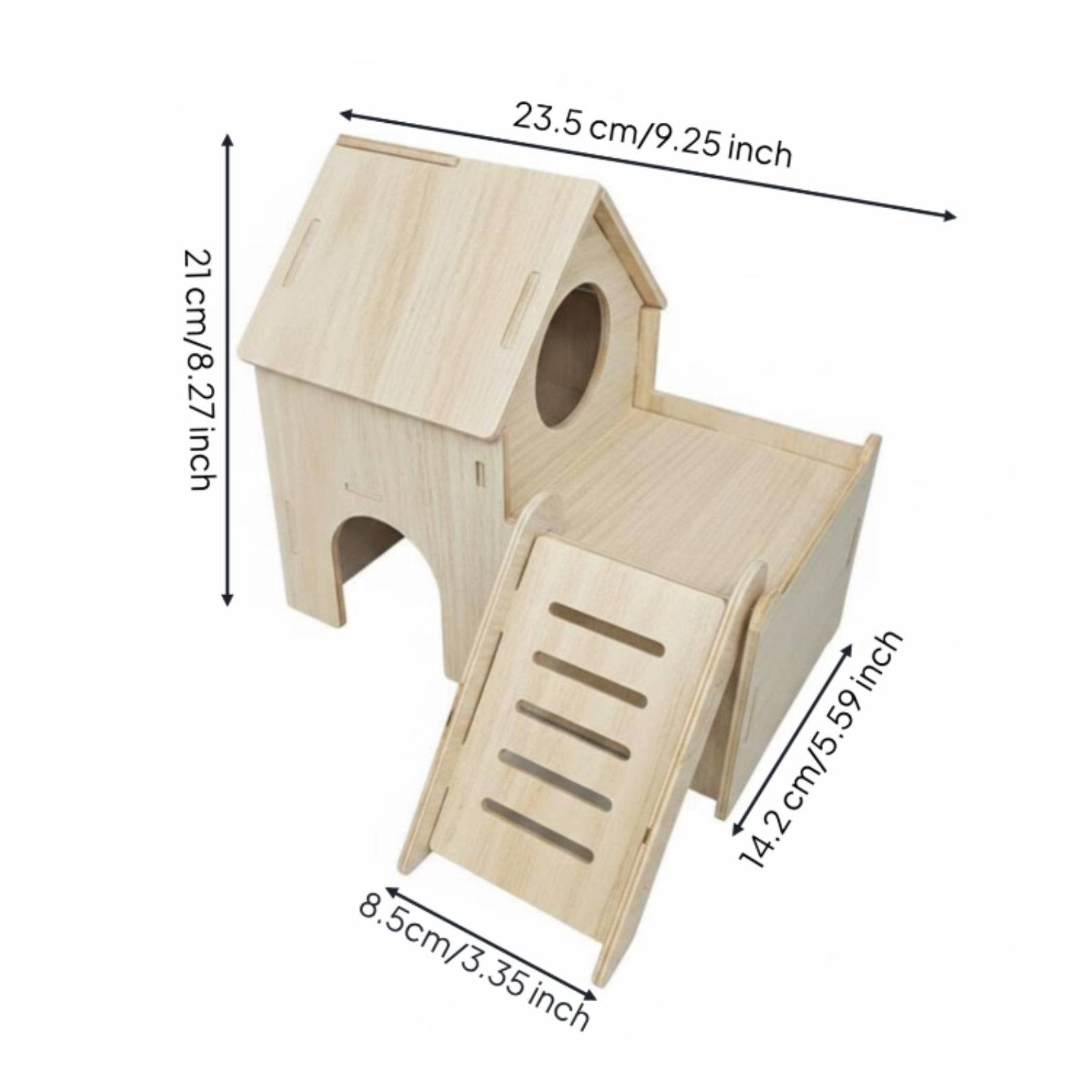 Wooden Hamster Hideout Solid Wood Small Creature Shelter Nail-Unrestricted
