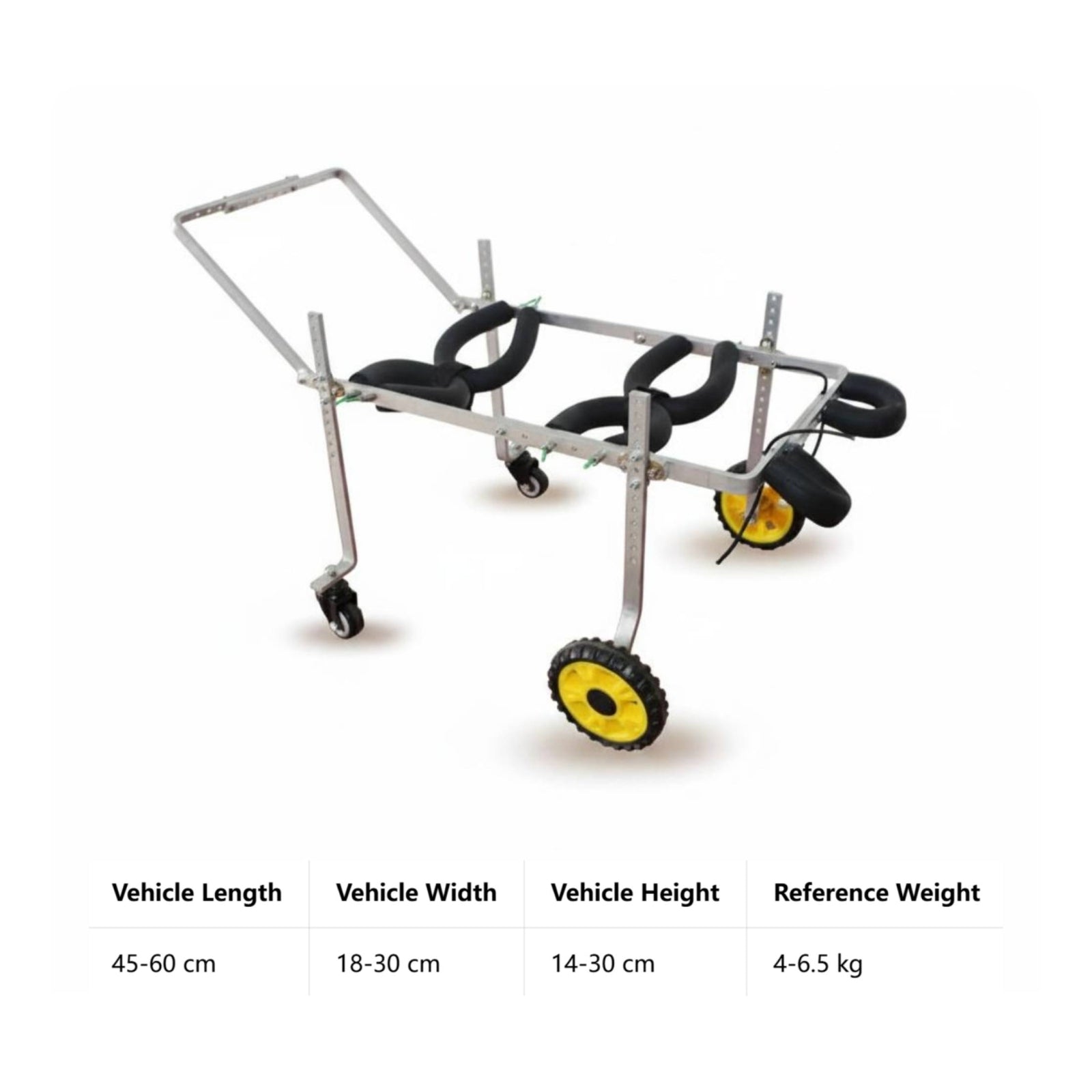 Four Wheel Dog Wheelchair Easy to Move Rear Leg Support Dog Wheelchair