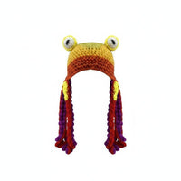 Squid Hat Funny Gift Crochet Tentacle Handmade Mythical Sea Creature for Adults, Skiing