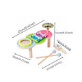 Rhythm Music Toy Early Learning Wooden Percussion Table Natural Wood