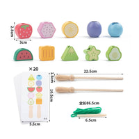 Wooden Fruit Lacing Toy Hand-Eye Coordination Children's Learning Color Matching