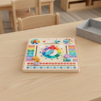Wooden Calendar Clock High-Quality Wood Kids Learning Calendar Polished Edges