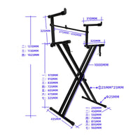Stable Black Double-Layer Keyboard Stand X-Shaped Keyboard Stand