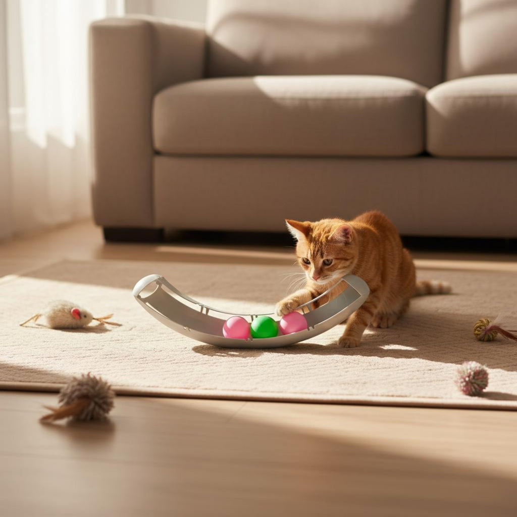 Cat Track Ball Toy Easy Assembly Pet Supplies Quiet Rolling for Indoor, Kittens