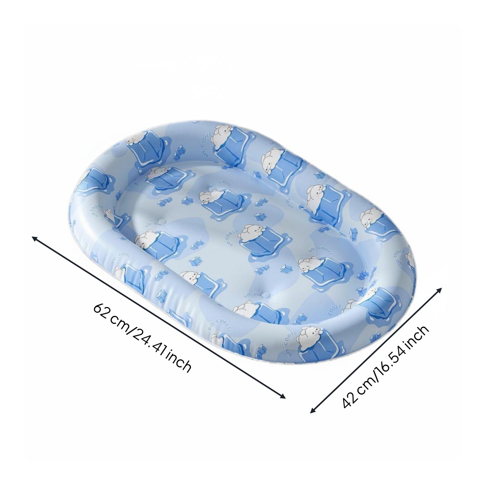 Oval Cooling Bed Wipeable Polymer Gel Pet Bed