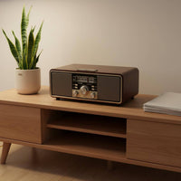 Vintage Wood Radio Bass Boosted Audio Device Built-in Speakers for Home