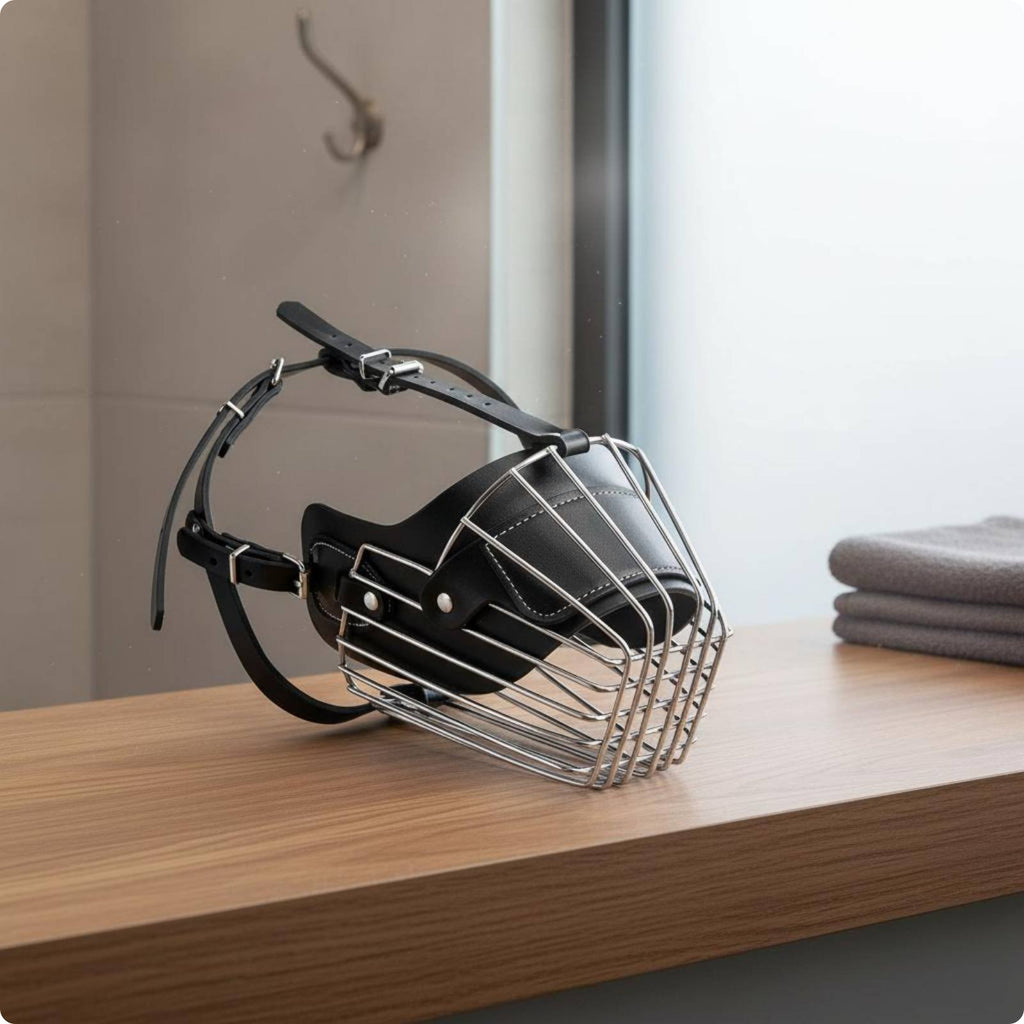 Metal Dog Muzzle Breathable Wire Basket Muzzle Comfortable Fit for Large Dogs
