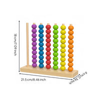 Color Matching Counting Board Early Math Learning Wooden Bead Stacker