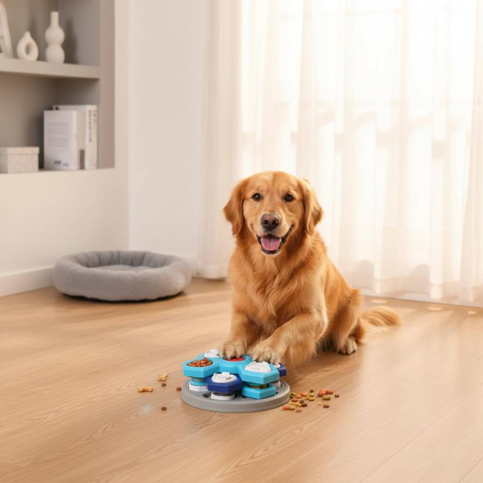 Rotating Treat Puzzle Slow Eating Dog Puzzle Feeder Boredom Breaker Interactive Pet Feeder for Dogs