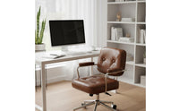 Adjustable Height Ergonomic Office Chair Sturdy Construction Rolling Computer Armchair Pressure Relief Rolling Task Chair with Armrests Wide Seat for Students, Dorm Room
