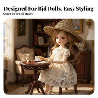 1/6 Scale Doll Hat Doll Boater Hat DIY Decoration for Crafters, Craft Projects, Summer Scenes