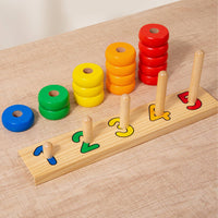 Educational Math Toy Educational Math Learning Board Develops Fine Motor Skills Wooden Number Counting Stacker for Classroom