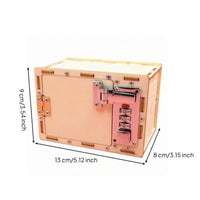 Wooden Lock Box Kit Metal Hardware Storage Item Natural Wood Grain