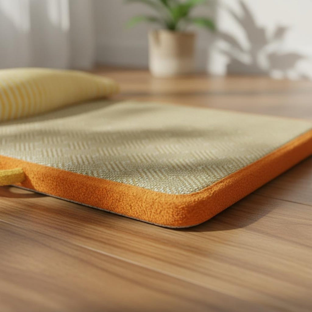 Rattan Pet Bed Detachable and Washable Rattan Pet Mat Portable for Cats