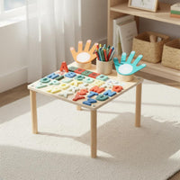 Educational Play Table Cognitive Development Educational Activity Table Sensory Play Number Learning Desk for Classroom, Playroom