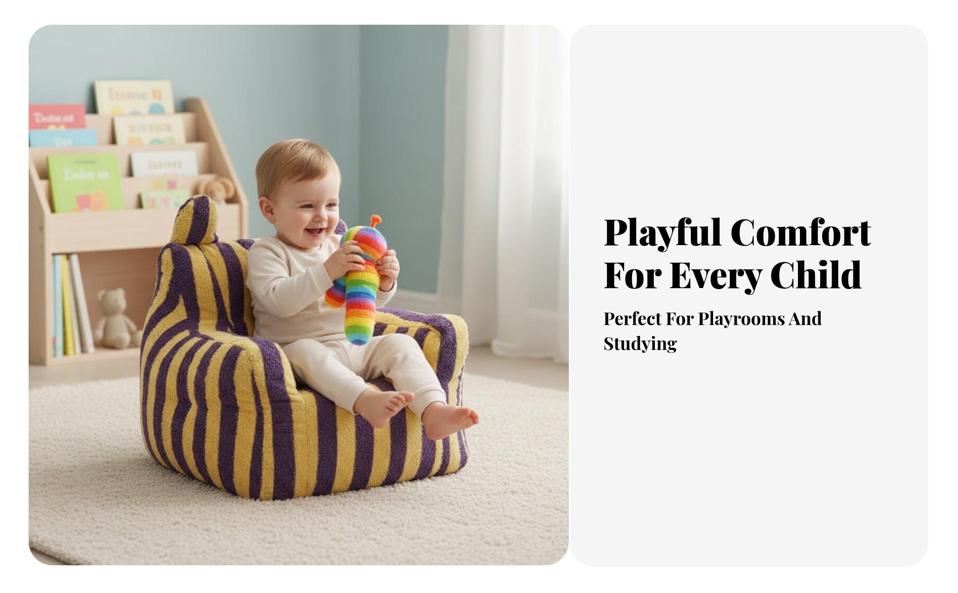Cartoon creature Chair snug and Comfortable Toddler Seat Lightweight Easy to Clean for Infants, Preschoolers, book Corner