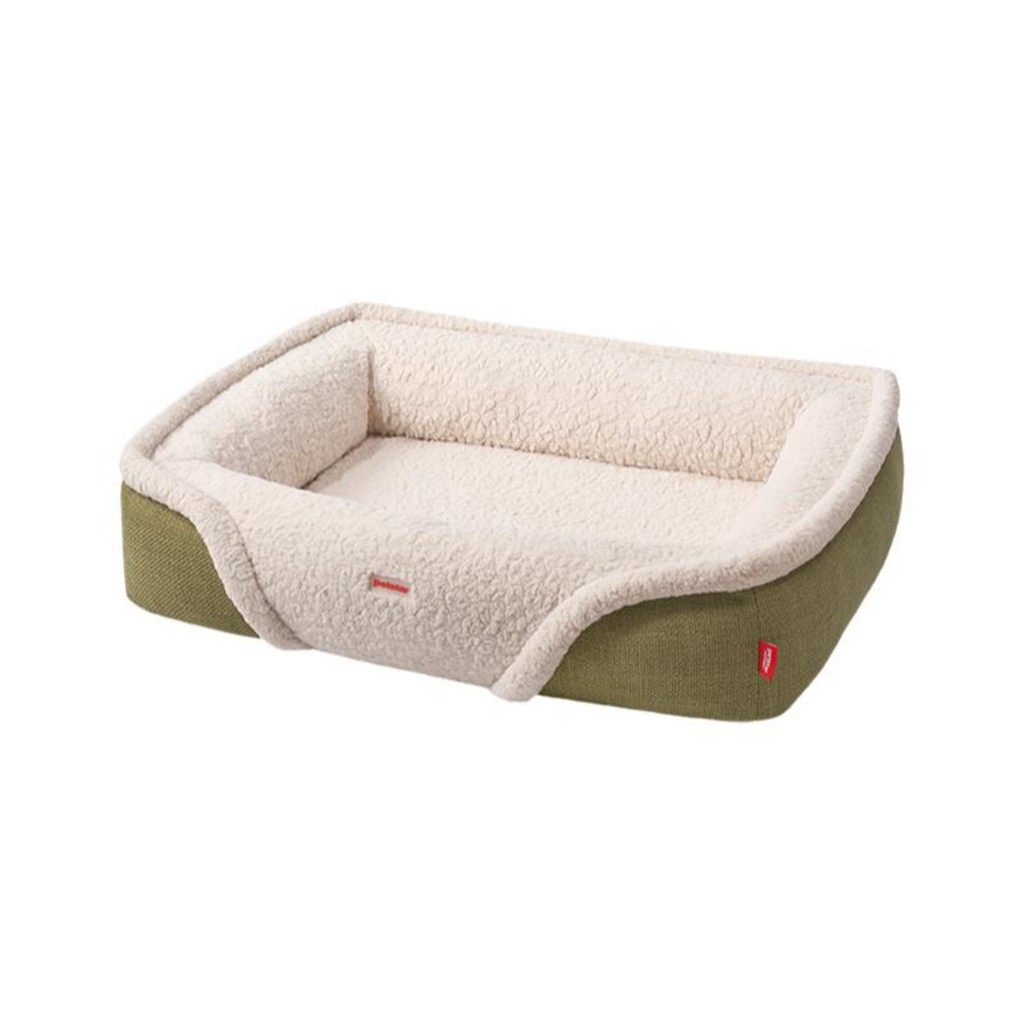 Plush dog bed with removable cover