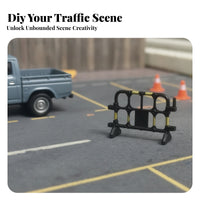 4 Pieces Road Barrier Piece Wide Base Model Road Barrier Realistic Detail