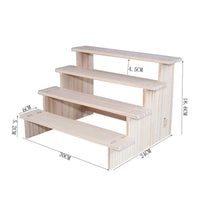 Wood Display Stand Tiered Design Figurine Collection Shelf Easy Assembly Wooden Display Riser for Party