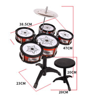5 Piece Drum Kit Toy Inspires Musical Talent Young Child Percussion Playset