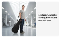 Flight-Ready-Able Acoustic Guitar Case Soft Interior Lining Classical Guitar Carrying Case Thick Padding Instrument Carrier Sturdy Construction for Guitarists, Performers, Travel, Touring, Rehearsals, Music Lessons