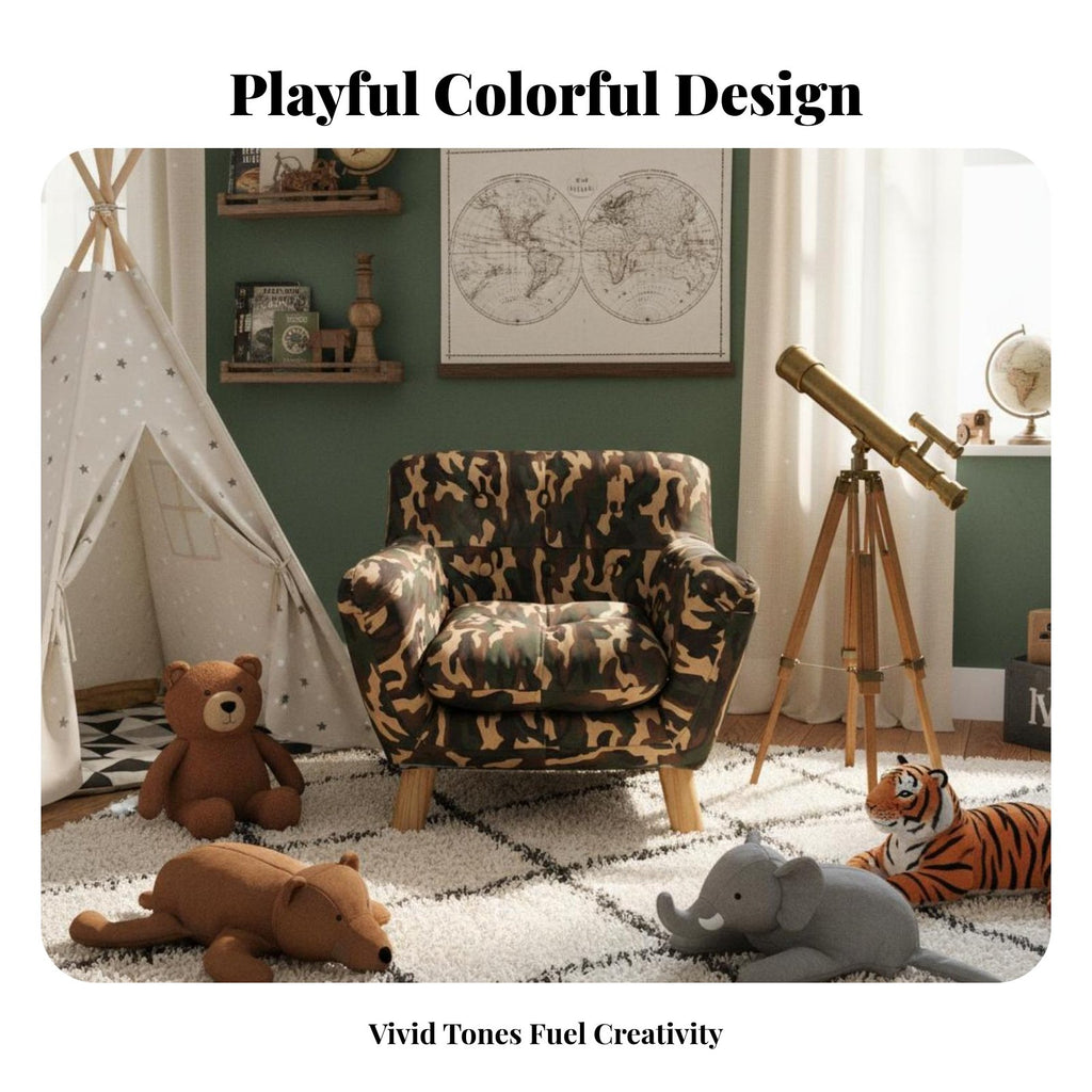 Patchwork Club Chair child-safe Size Plush Lounge Chair Colorful Appearance