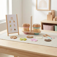 Pretend Coffee Shop Set Lidded Pretend Coffee Takeaway Set Round Handle