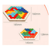 Interlocking Hexagon Puzzle Flat Hexagonal Wooden Puzzle Blister Pack