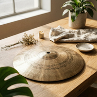 13.5-Inch Cymbal Concentric Bands Bronze Cymbal Polished Areas