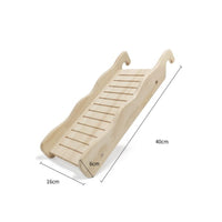 Wooden Rabbit Castle Sturdy Construction Bunny Playhouse with Slide for Rabbits
