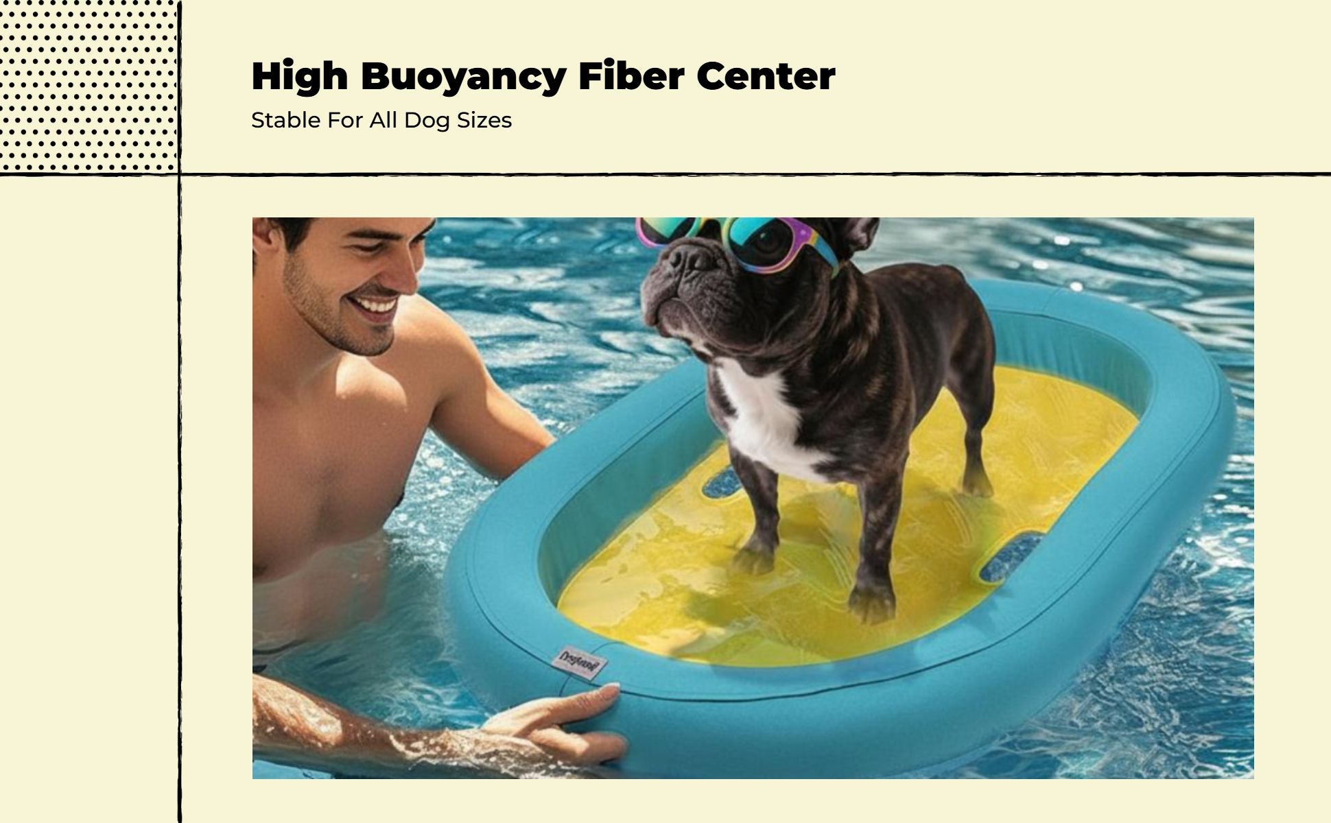 Dog Pool Float, High Buoyancy Foam Mat, Foldable, Safe