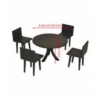 1:18 Scale Dining Set Polished Edges Mini Plastic Dining Set Collectible Gift